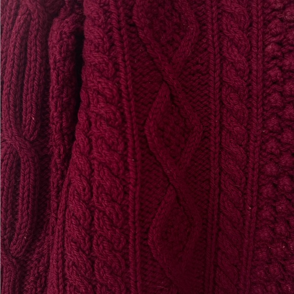 Vintage 70s Joseph F. Heron - Ardara Donegal Irish Handknit Wool Sweater Maroon - Picture 14 of 16